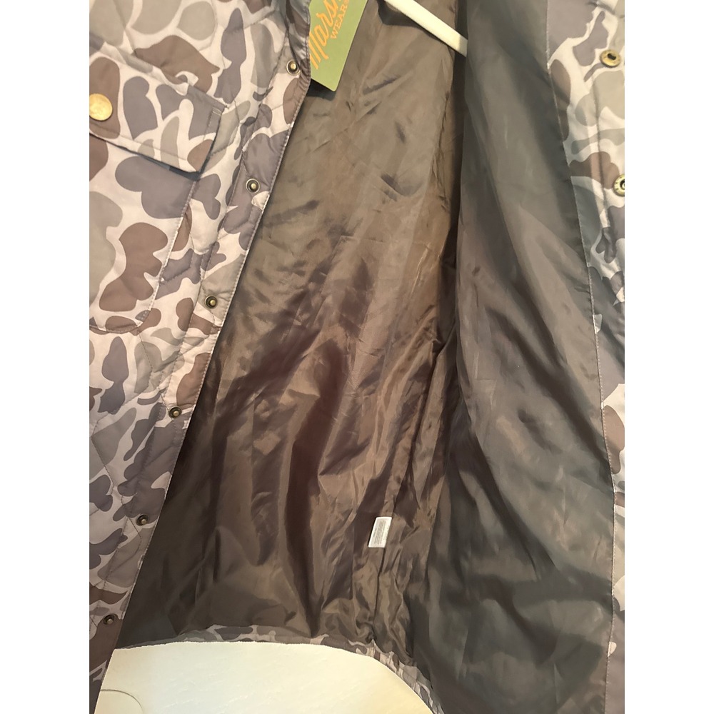 Marsh Wear Mens Camo Quilted Shirt Jacket Grey Brown Large NWT - Picture 6 of 8